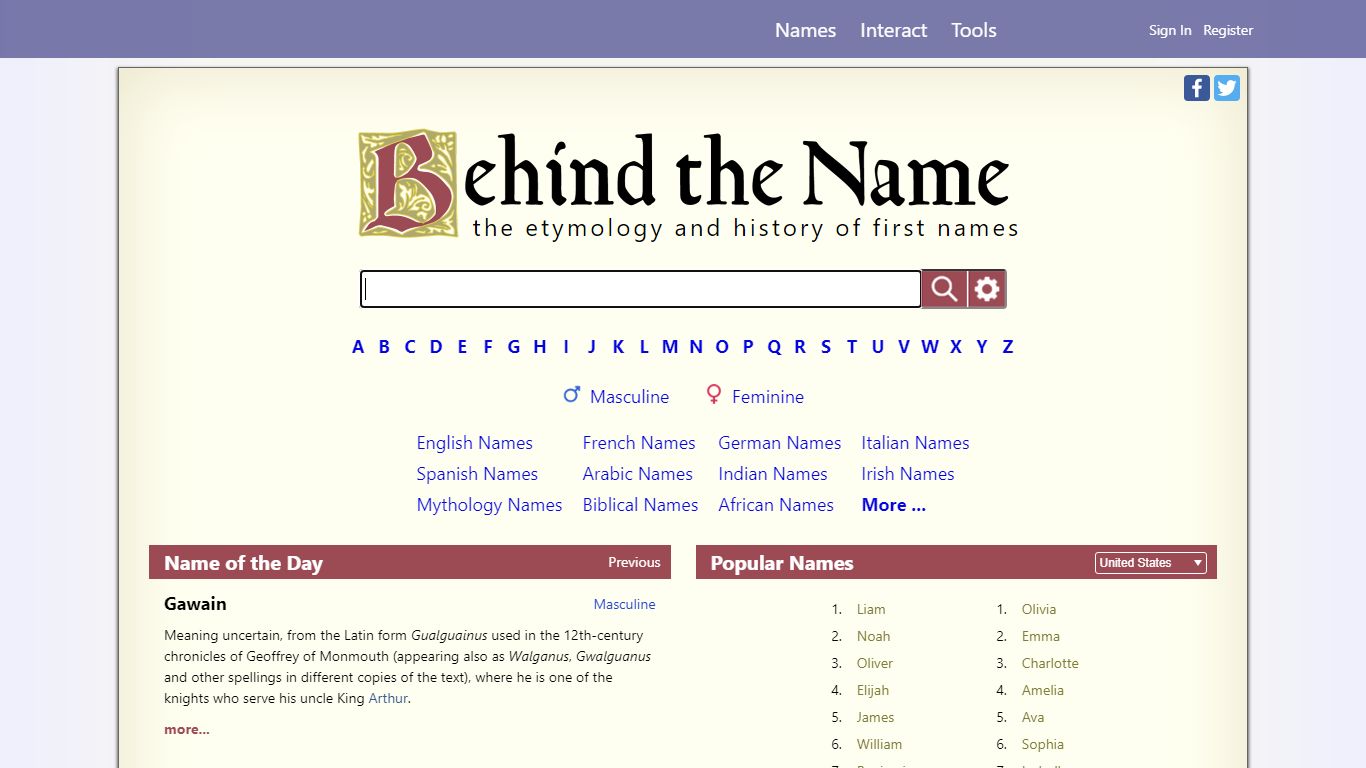 The Meaning and History of First Names - Behind the Name